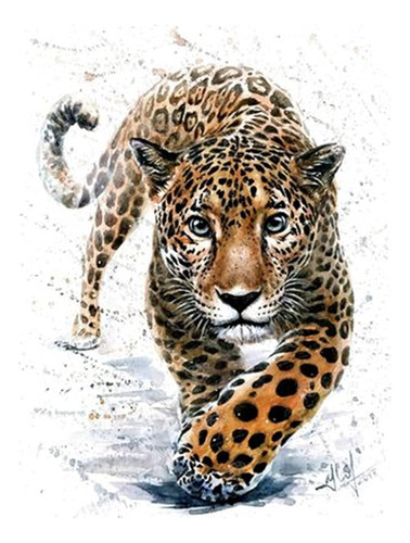 Kit De Acuarela Diamond Art Leopard