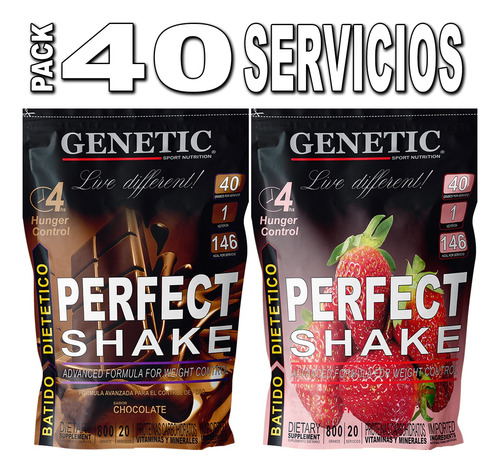 Batido Reemplaza Comida 40 Servicios Perfect Shake Adelgazar