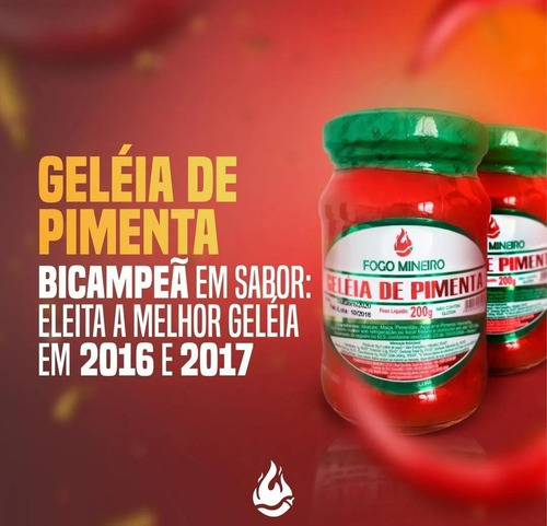 Geleia De Pimenta Saborosa Premiada Fogo Mineiro S/ Glúten