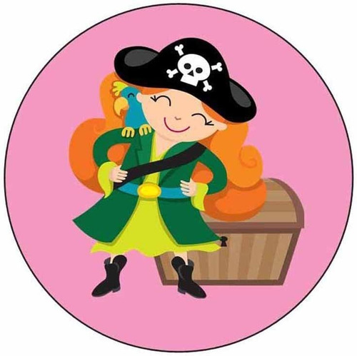 Pirate Girl Stickers - Gift Bag Or Envelope Seals - Theme St