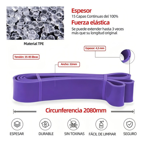Ligas Resistencia Pull Ups Bandas De Ejercicio 35-85 Libras