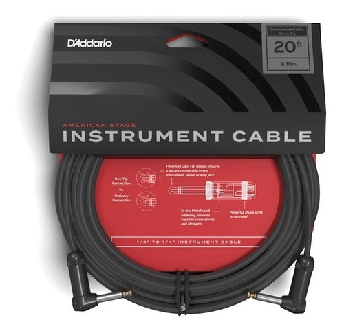 Cabo Instrumento Daddario Pw-amsgrr-20 P10l 6,09m Neutrick