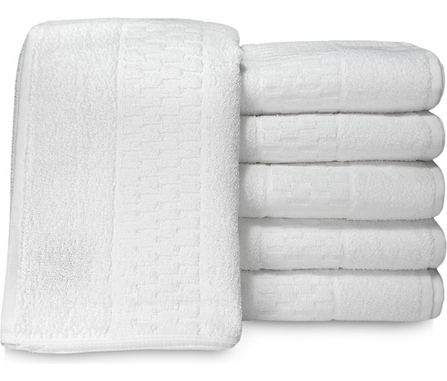 Kit 6 Toalhas Pés Piso Hotel Madri Teka Profiline 600g/m2 Cor Branco