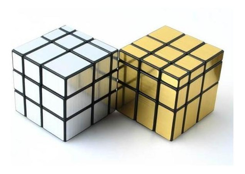 2 Piezas - Rubik Mirror Cube - Espejo 3x3 Plateado Y Dorado
