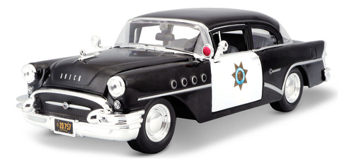 Miniatura de coche Buick Century 1955 Police 1:26 Maisto, color negro