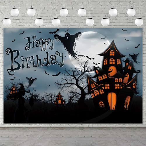 Cartel De Feliz Cumpleaños De Feliz Halloween, Fantasma, Mur