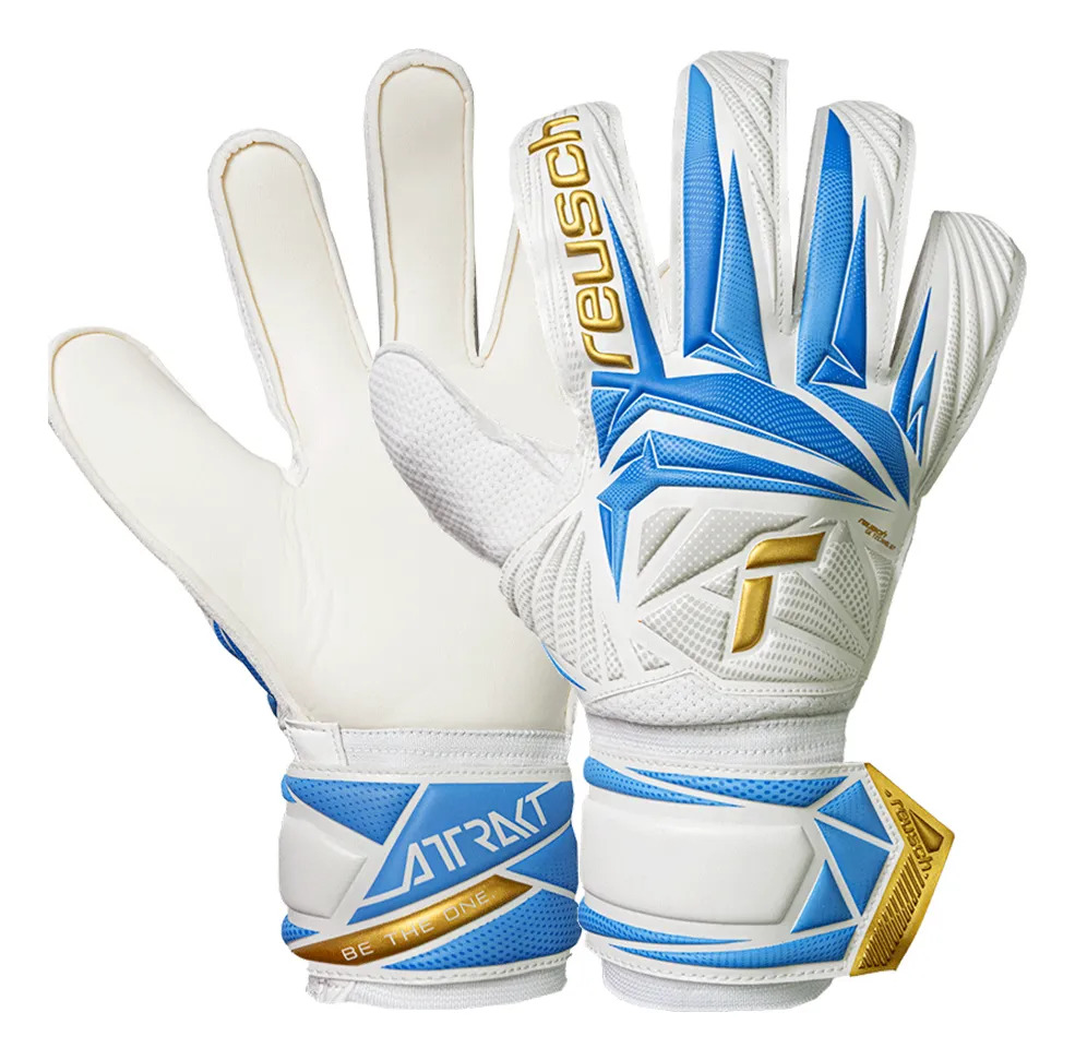 Guante Arquero Semi Pro Attrakt Solid Reusch Exclusivo Color Celeste Talle 10