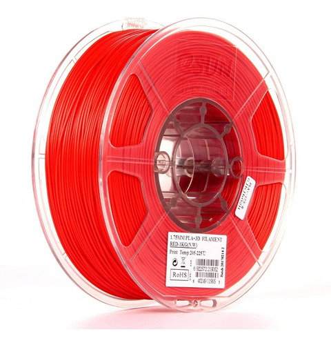 Filamento Esun Pla+ Vermelho 1.75mm 1kg