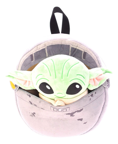 Mochila Backpack Disney Con Peluche De Baby Yoda, Mide 10 