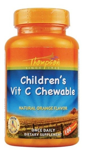 Vitamina C Para Niños Sabor Naranja 100 Masticables 