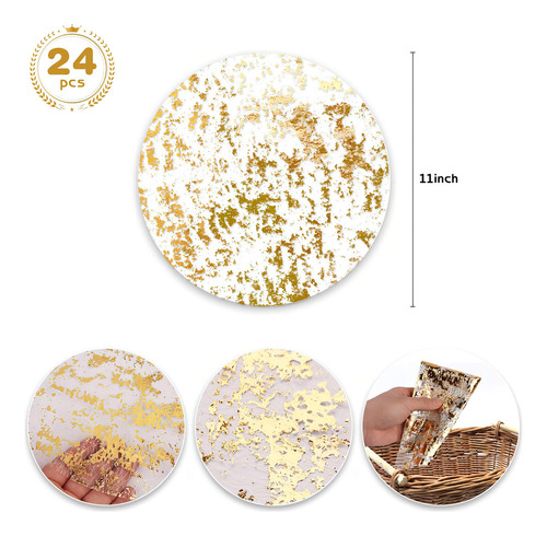 Mog Manteles Individuales Desechables 60pz Decoracion Hogar 33cm Dorado Desechables Oro