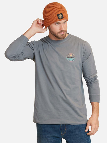 Polera Tosc Ls Tee Gris Hombre Rip Curl