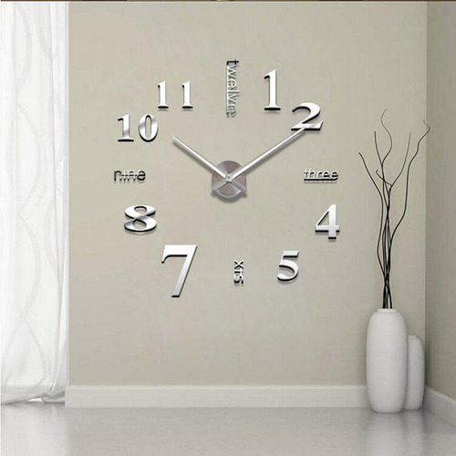 Diy Reloj De Pared, Pegatinas De Superficie De Espejo 3d