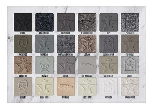 Paleta Sombras Jeffree Star Cremated Gris 24 Tonos Gris
