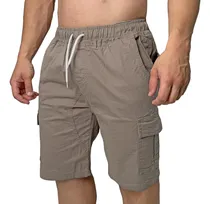 Comprar Bermudas Cargo Gabardina 6 Bolsillos Verano Colores Elastico