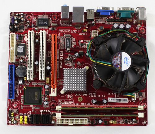 Placa Mãe Pcchips P17g Com Processador Dual Core 4gb Memória Vermelho (Usado)