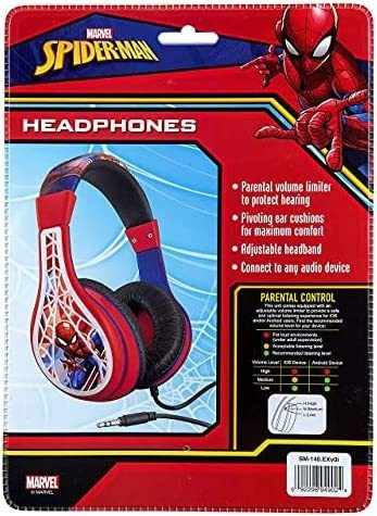 Spiderman Auriculares Para Niños, Diadema Ajustable, Sonido