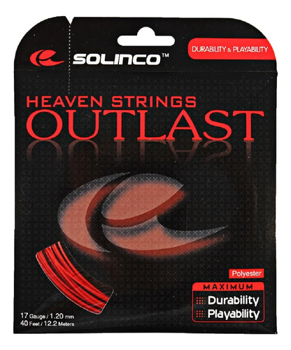 Corda Solinco Outlast 17 L, 1,20 Mm, Rojo, Set Individual