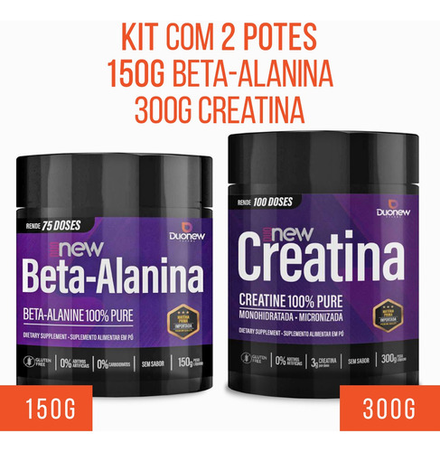 Creatina Monohidratada 100% Pure + Beta Alanina  - Duonew