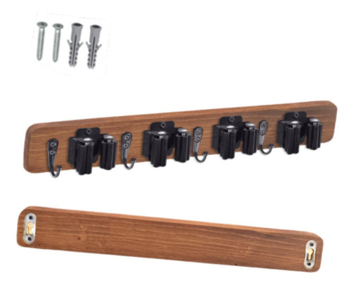 Soporte Para Escobas Y Fregonas, De Madera, Rústico, Para Ga