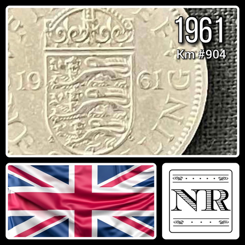 Inglaterra - 1 Shilling - Año 1961 - Km #904 - Escudo Ingles