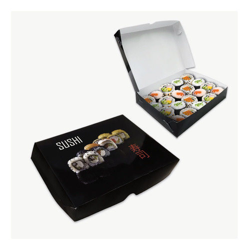 Cajas Para Sushi 12-24 Piezas Pack X 50 Laminado Int Y Ext