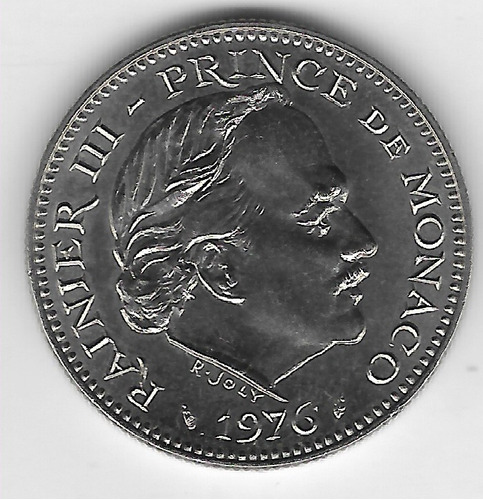 Mónaco Moneda 5 Francos 1971 Bellisima