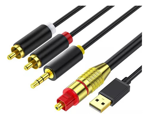 Cabo De Conversão De Digital Para Analógico, Fibra Para 2rca