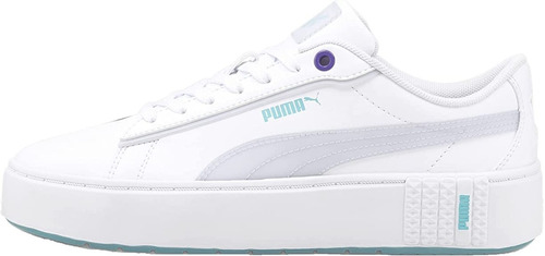 Puma Smash Platform 2 - Tenis Para Mujer, Blanco/plata