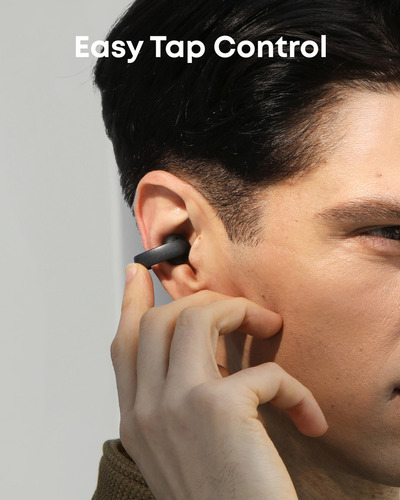 Audífonos Abiertos Soundcore AeroClip Inalámbricos, Diseño Open-Ear Clip-On, 4 Micrófonos IA, Graves Potentes con Drivers 12mm, Hi-Res, Color Midnight