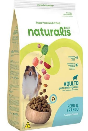 Naturalis Cães Adultos Porte Médio E Grande Frango Peru 12kg