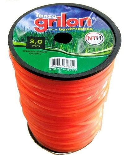 Tanza Grilon 3mm Cuadrada Desmalezadora Motoguadaña X 1 Kg Color Naranja