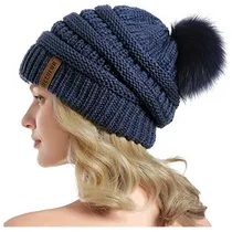 Comprar Gorros Sombreros Y Boinas De Lana Tejido Azul Talla Única