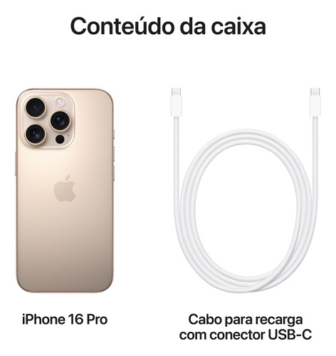 Apple iPhone 16 Pro (128 GB) - Titânio-deserto (Novo com caixa aberta)