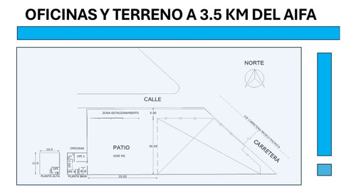Renta De Oficinas Con Terreno A 3.5 Km Del Aifa