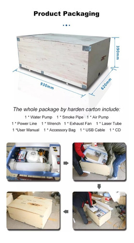 Imagen 2 de 8 de Máquina Cnc Láser Co2 40w Corte Y Grabado - Inc Igv