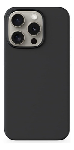 Funda Silicona Case Compatible Con Iphone 15 Pro Max Negro Lisa