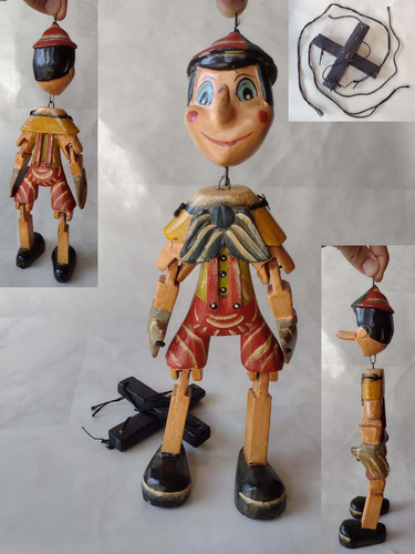 Boneco Pinochio Marionete - Madeira - Precisa Colocar Cordas (Usado)