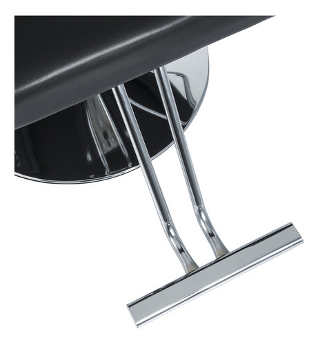 Silla de peluquería hidráulica Pelegrin Pel-04aa, forma de base negra, forma de base redonda, respaldo redondo, tipo fijo