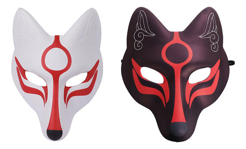 Máscaras De Zorro Japonés Eva Fox Animal, 2 Unidades