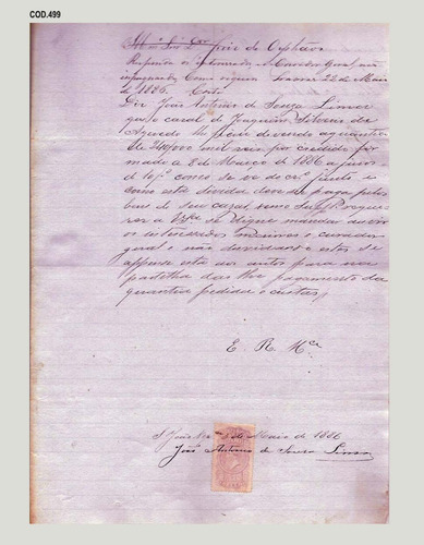 Documento Inventário Em 1886 Com Estampilha Raro - Cod.499