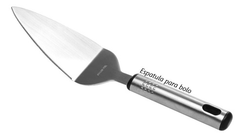 Espatula Para Cortar Bolo Pá Para Torta Bolo Aço Inox 26 Cm Cor Prateado