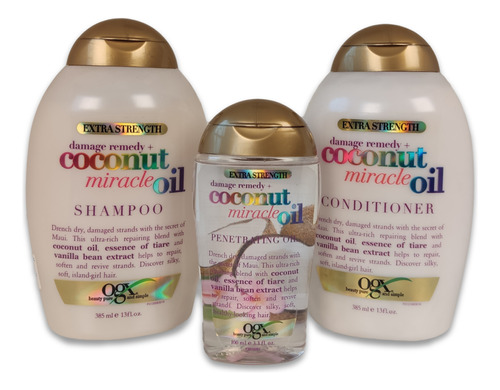 Pack Coconut Miracle Oil Shampoo + Acondicionador + Aceite 