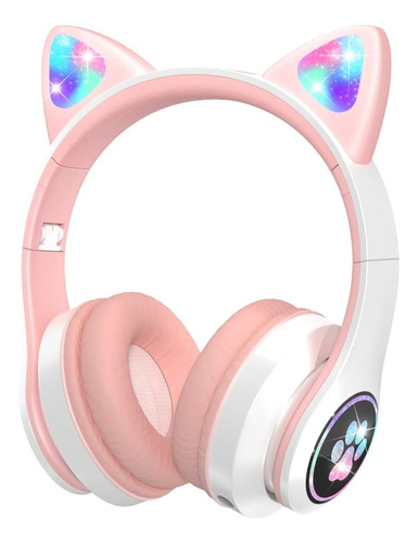 Vuykoo Auriculares Para Niños Con Led Up, Cat Ear Bluetooth 