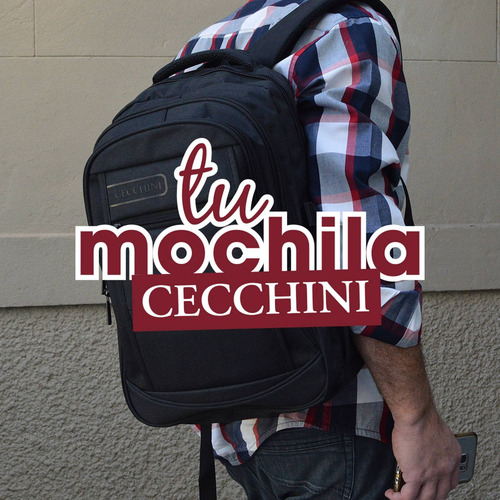 Imagen 4 de 4 de Mochila Cecchini P/tablet 2 Bolsillos Jaspeada 5631