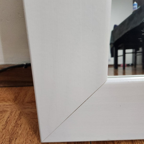 Espejo Marco Madera 71x810 Cm. Rectang Para Colgar O Apoyar Blanco