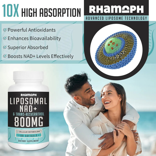 Suplemento Rhamoph Liposomal Nad+ 800 Mg Con Trans-resveratr