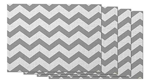 Juego De 4 Manteles Individuales A Rayas De 12 X 18 Pulgadas