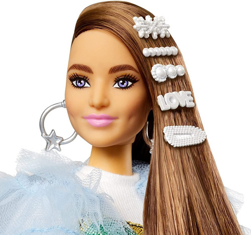 Barbie Extra Doll # 9 En Chaqueta Azul Con Volantes Mattel