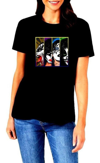 Polera 100% Algodón Kiss Band Collage Polera 100% Algodón Kiss Band Collage
